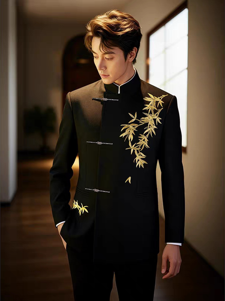 Men'S Style Formal Wear - New Chinese Style Wedding Suit Men's