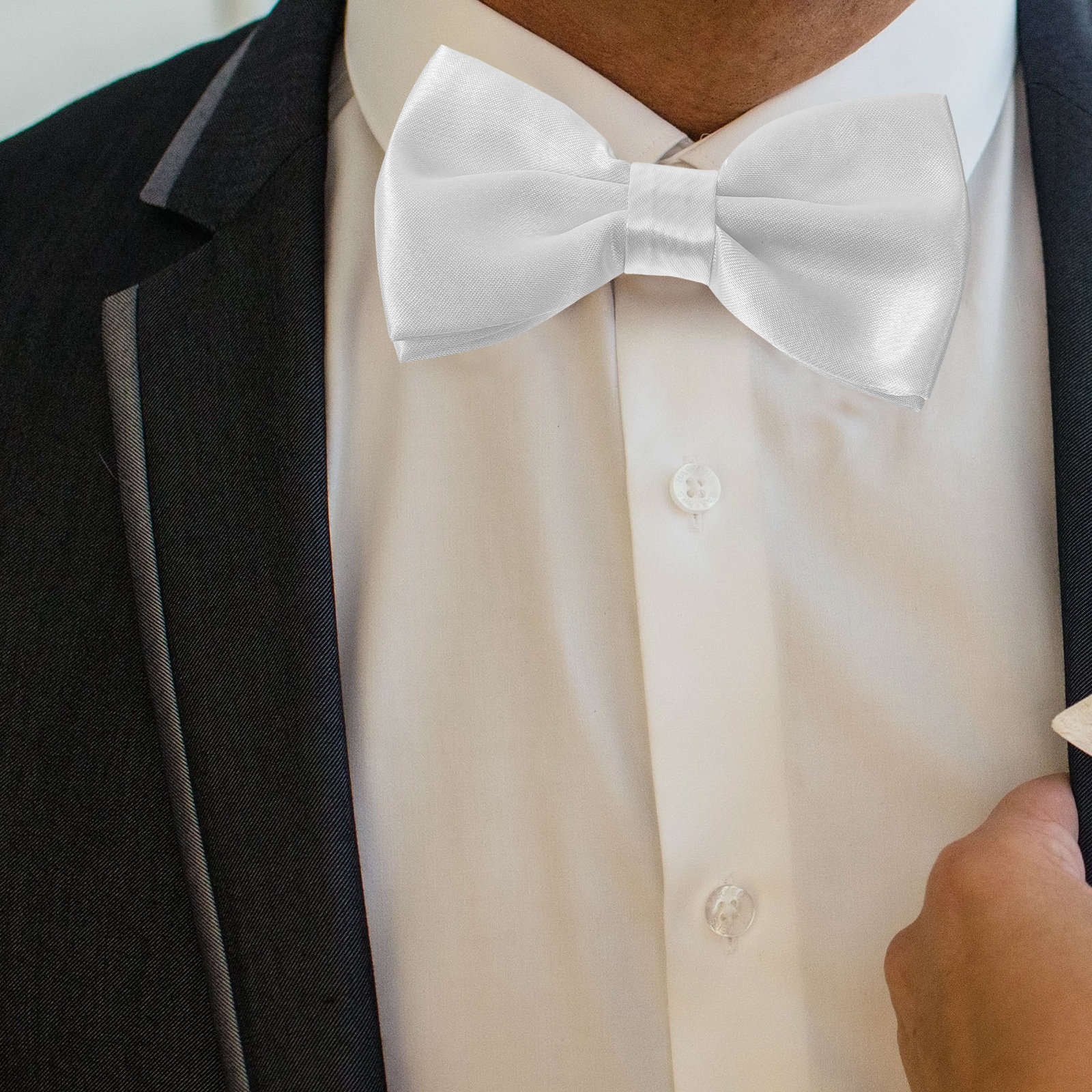 Men'S Formal Wear For Graduation - 1Set Satin Finish Bow Tie Cummerbund
