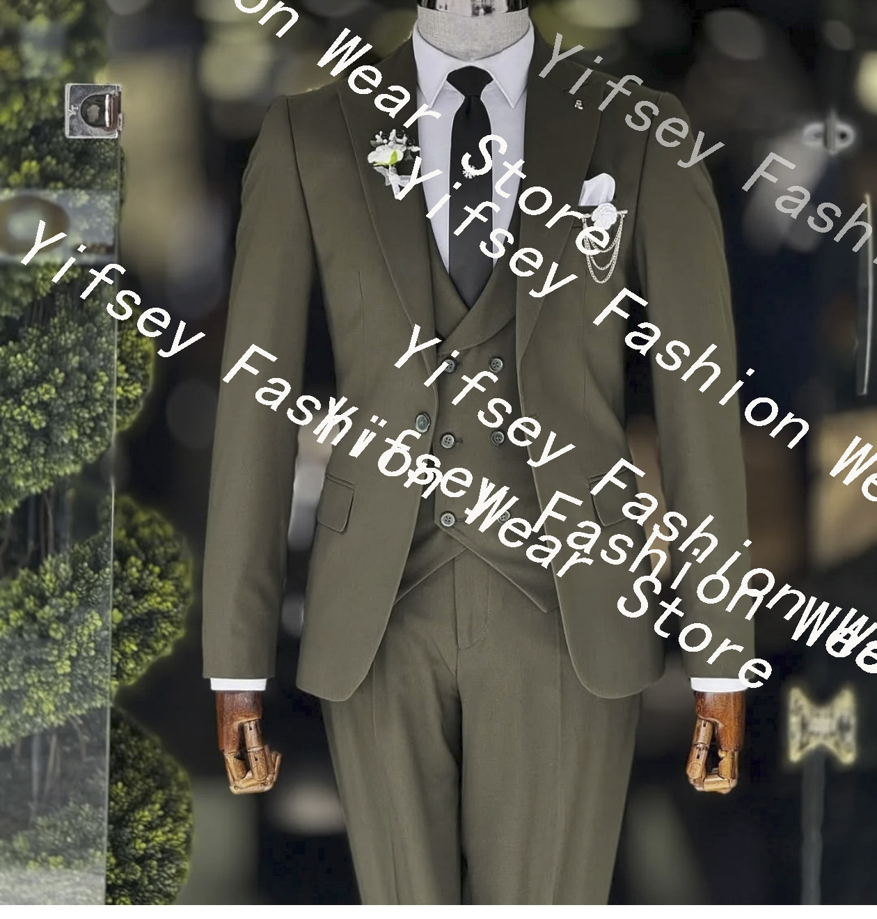 Men Formal Wear Outfits - Fashion Army Green Men's Suit Blazer