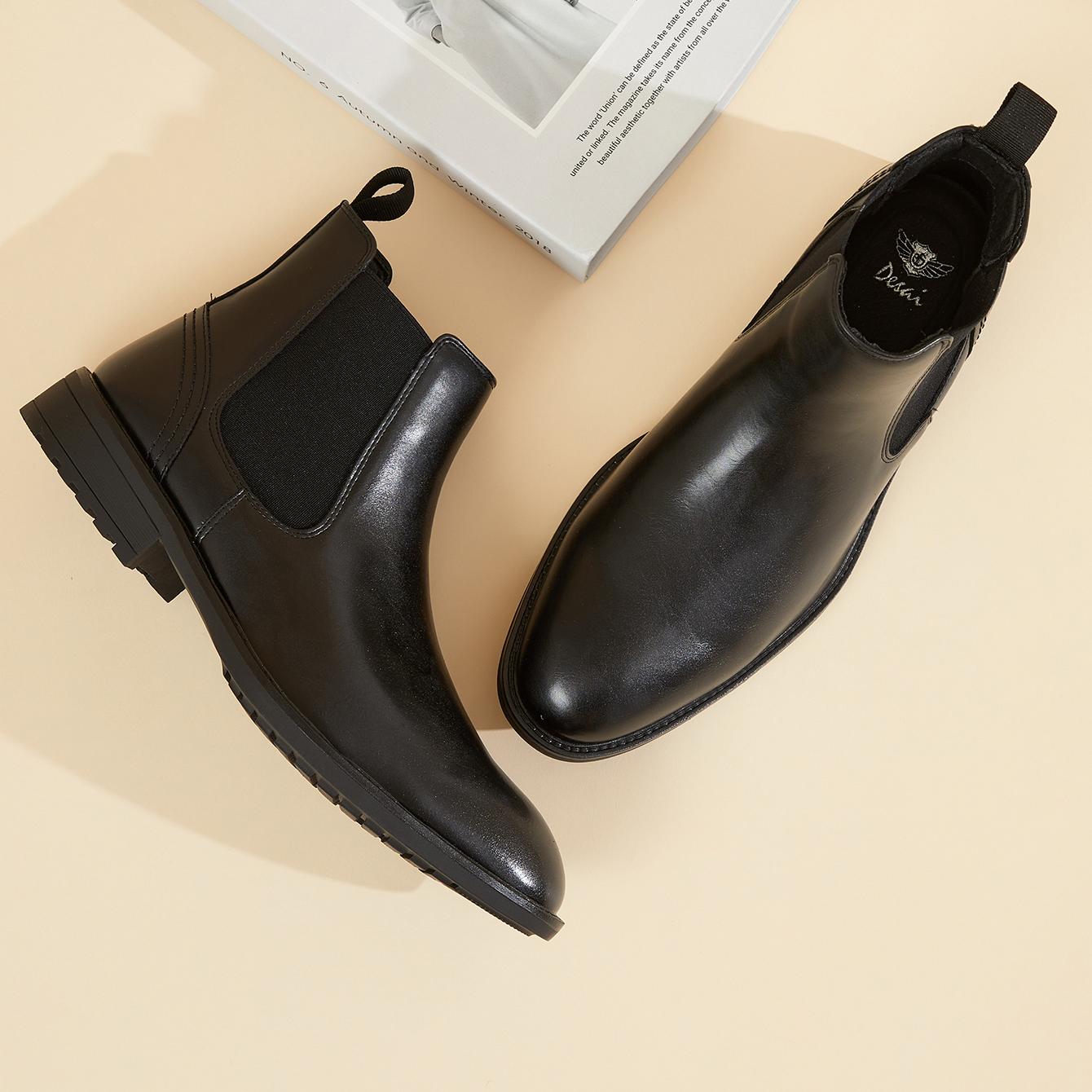 Men Leather Chelsea Boots Slip - Men'S Style Formal Wear ulasan dan harga
