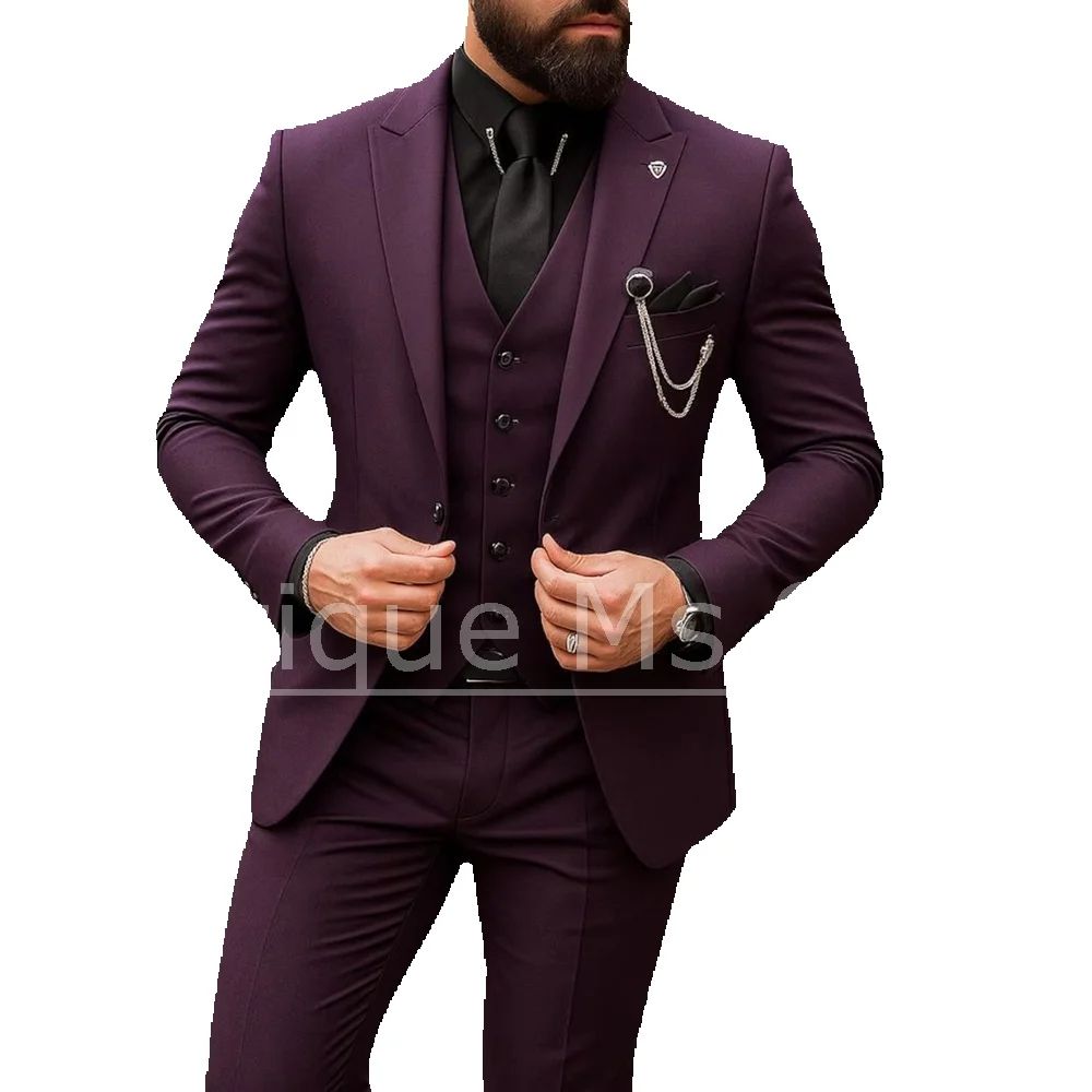 Men's 3 Piece Suit Single Brea - Men Formal Wear Outfits ulasan dan harga