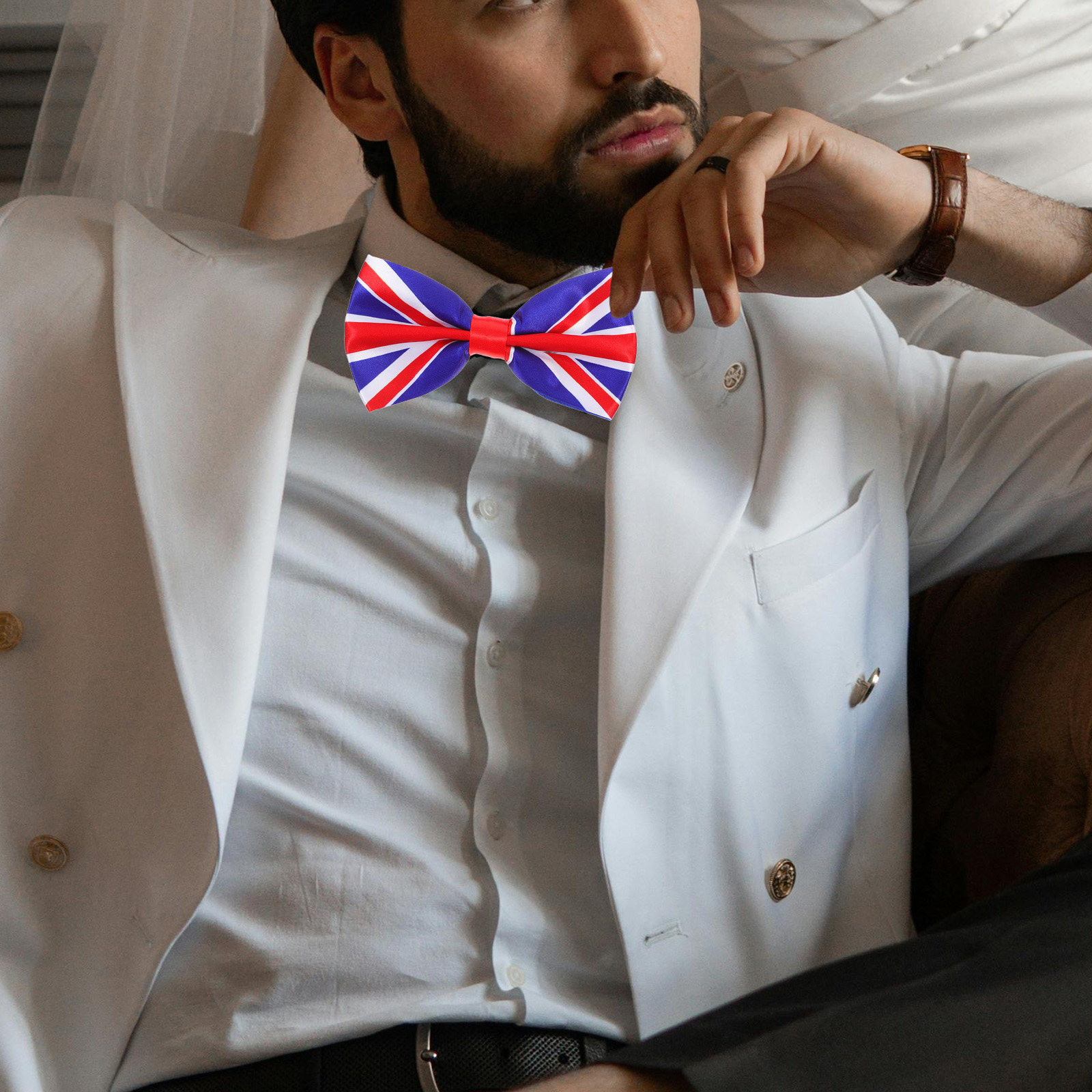 British Patriotic Bow Tie for  - Men'S Formal Wear For Graduation ulasan dan harga
