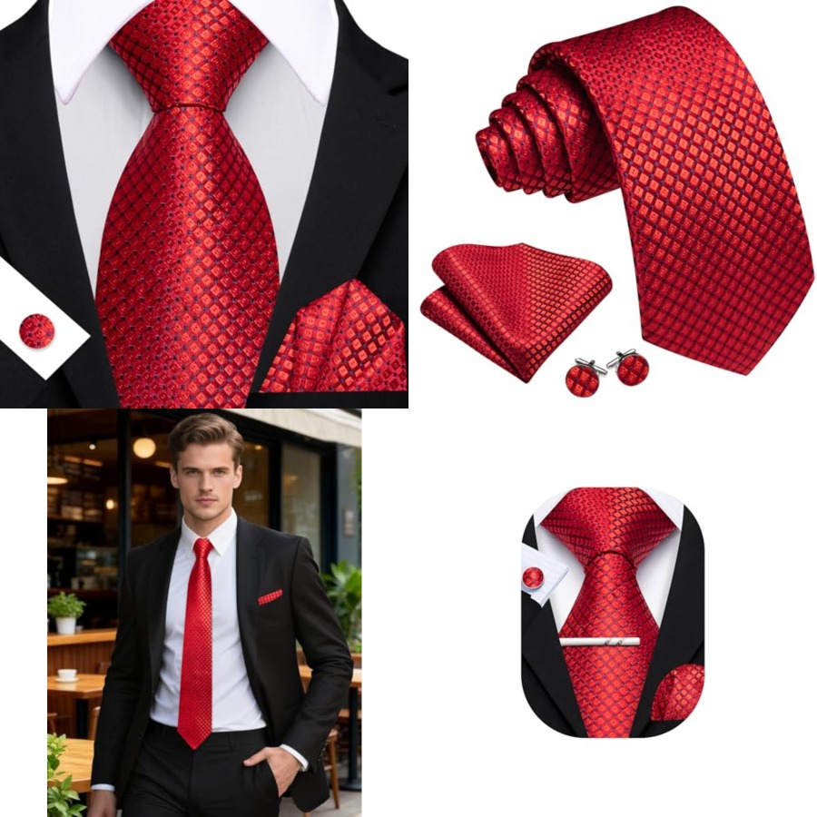 Men Plaid/Striped Ties Set Sil - Mens Formal ulasan dan harga