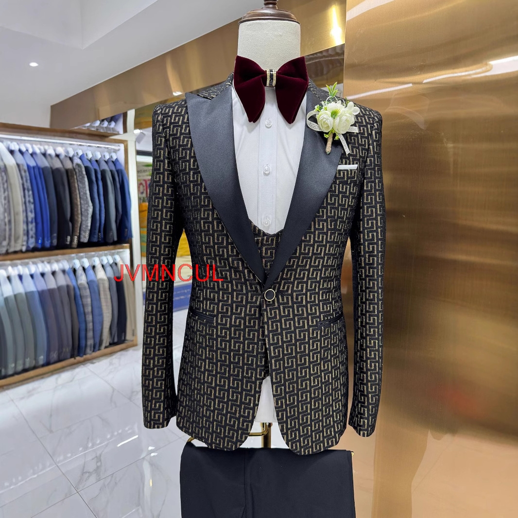 Men's 2026 Printed 3 Piece Sui - Men Formal Wear Outfits ulasan dan harga