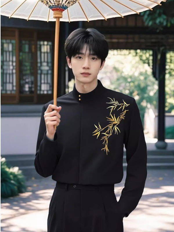 Chinese Style Long Sleeve Embr - Men'S Formal Wear For Engagement ulasan dan harga