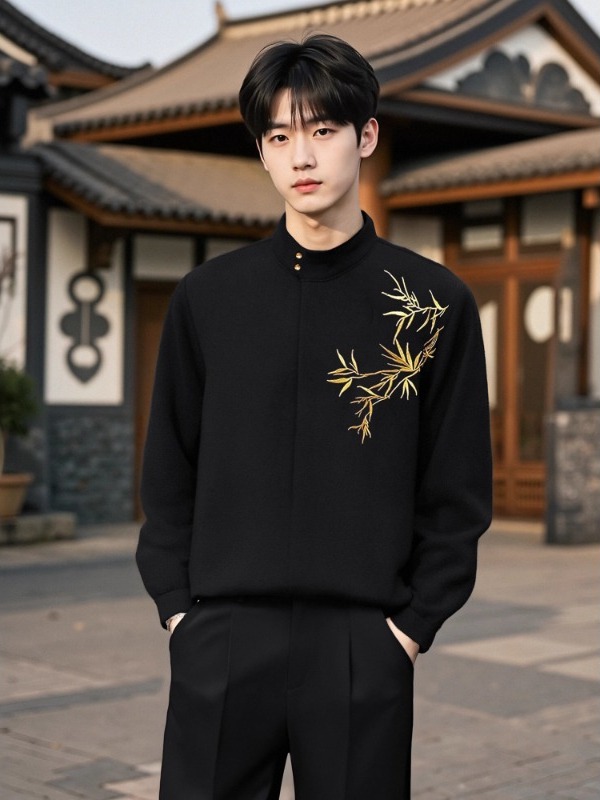 Chinese Style Long Sleeve Embr - Men'S Formal Wear For Engagement ulasan dan harga