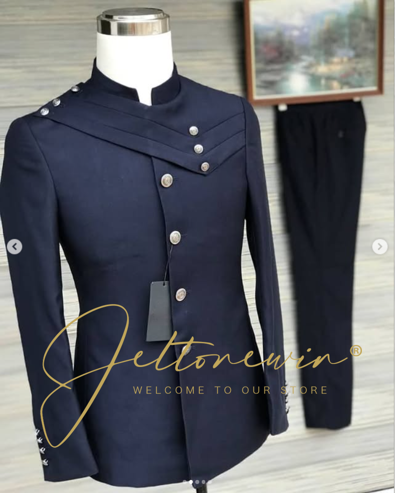 Men's Navy Blue Suit Set with  - Men'S Style Formal Wear ulasan dan harga