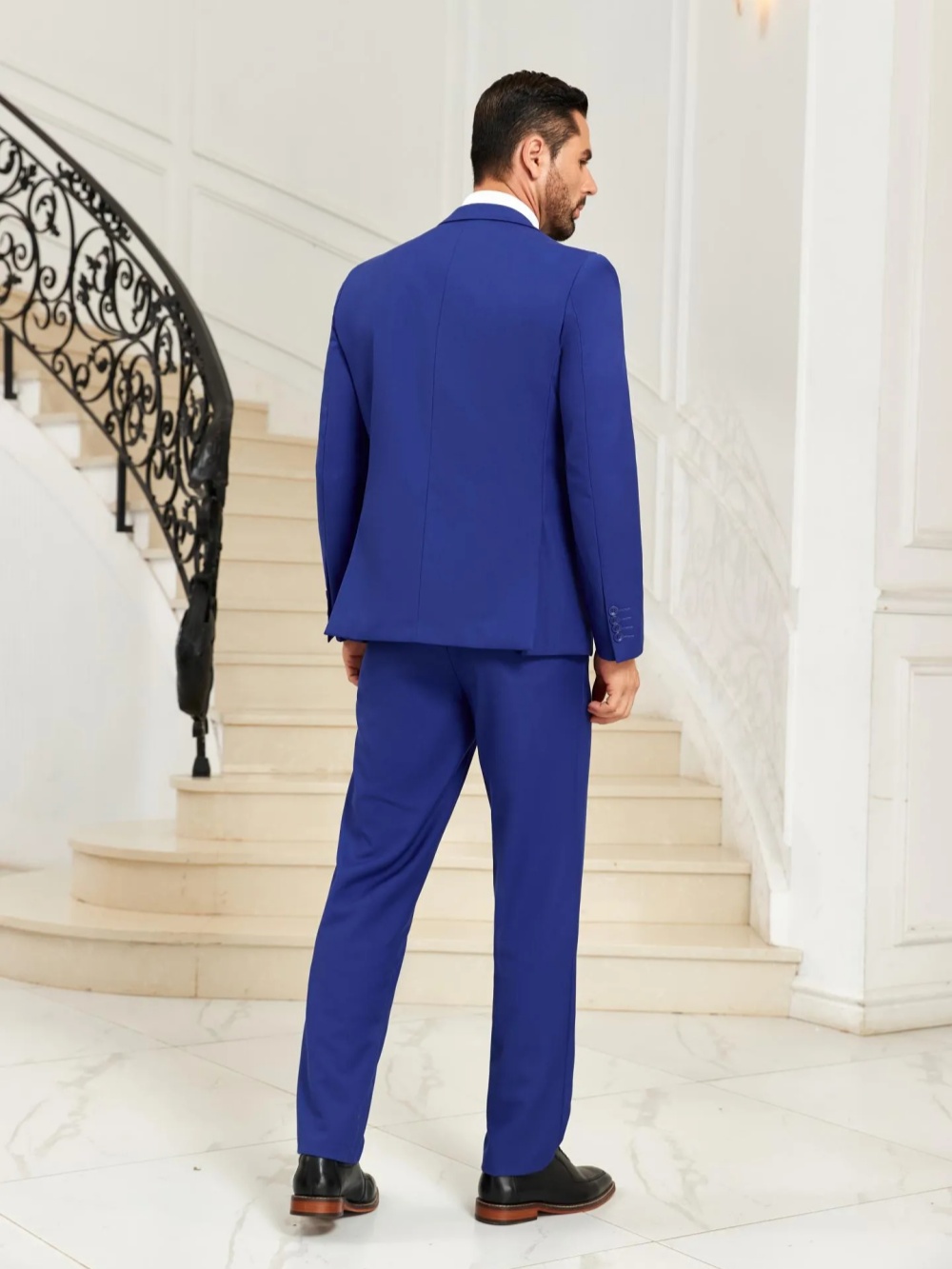 New Blue Men's Slim Fit Suits  - Men Formal Wear Outfits ulasan dan harga