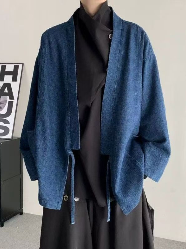 Vintage Japanese Style Denim C - Men Formal Wear Coat ulasan dan harga