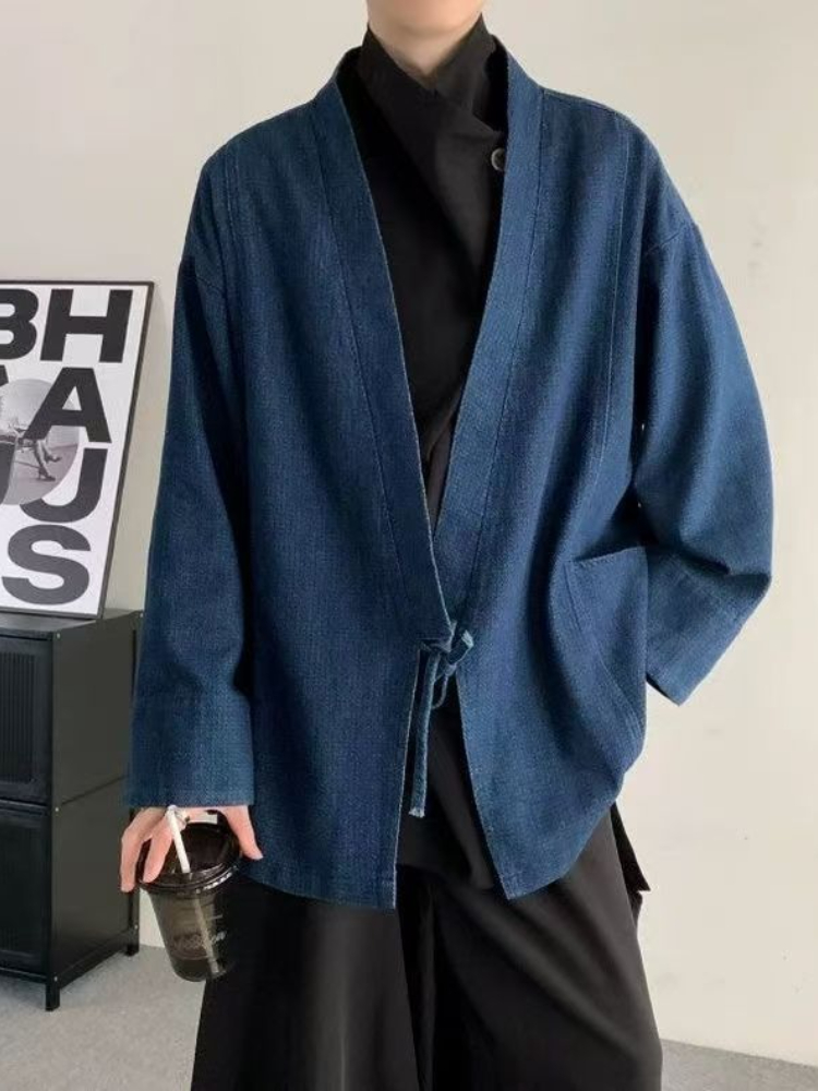 Vintage Japanese Style Denim C - Men Formal Wear Coat ulasan dan harga