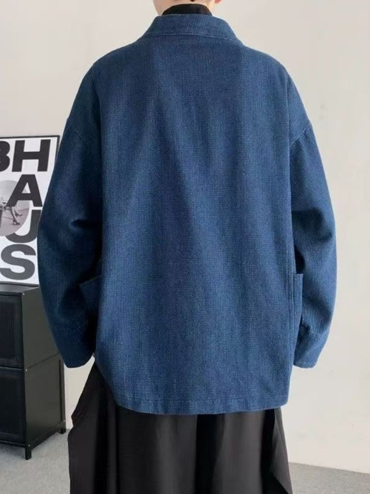 Vintage Japanese Style Denim C - Men Formal Wear Coat ulasan dan harga