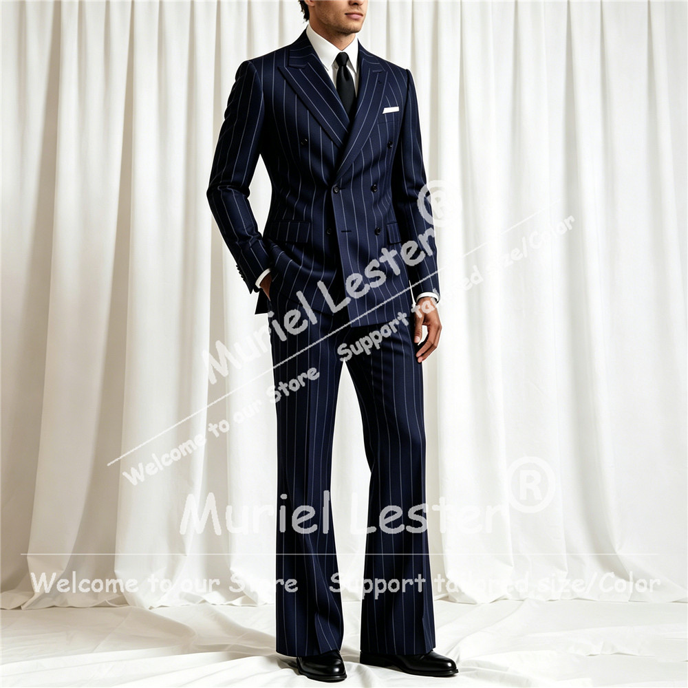Elegant Stripes Suit Men 2 Pie - Men'S Style Formal Wear ulasan dan harga