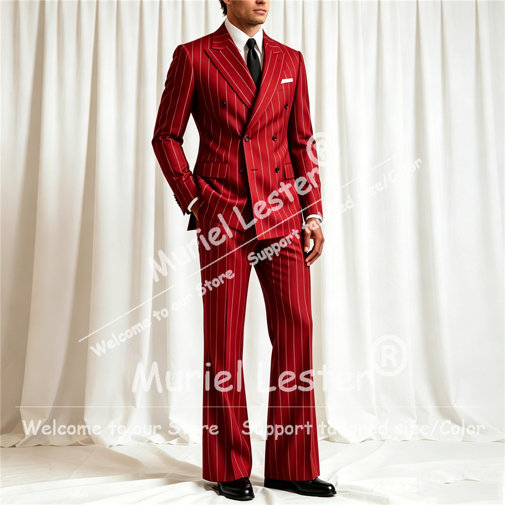 Elegant Stripes Suit Men 2 Pie - Men'S Style Formal Wear ulasan dan harga
