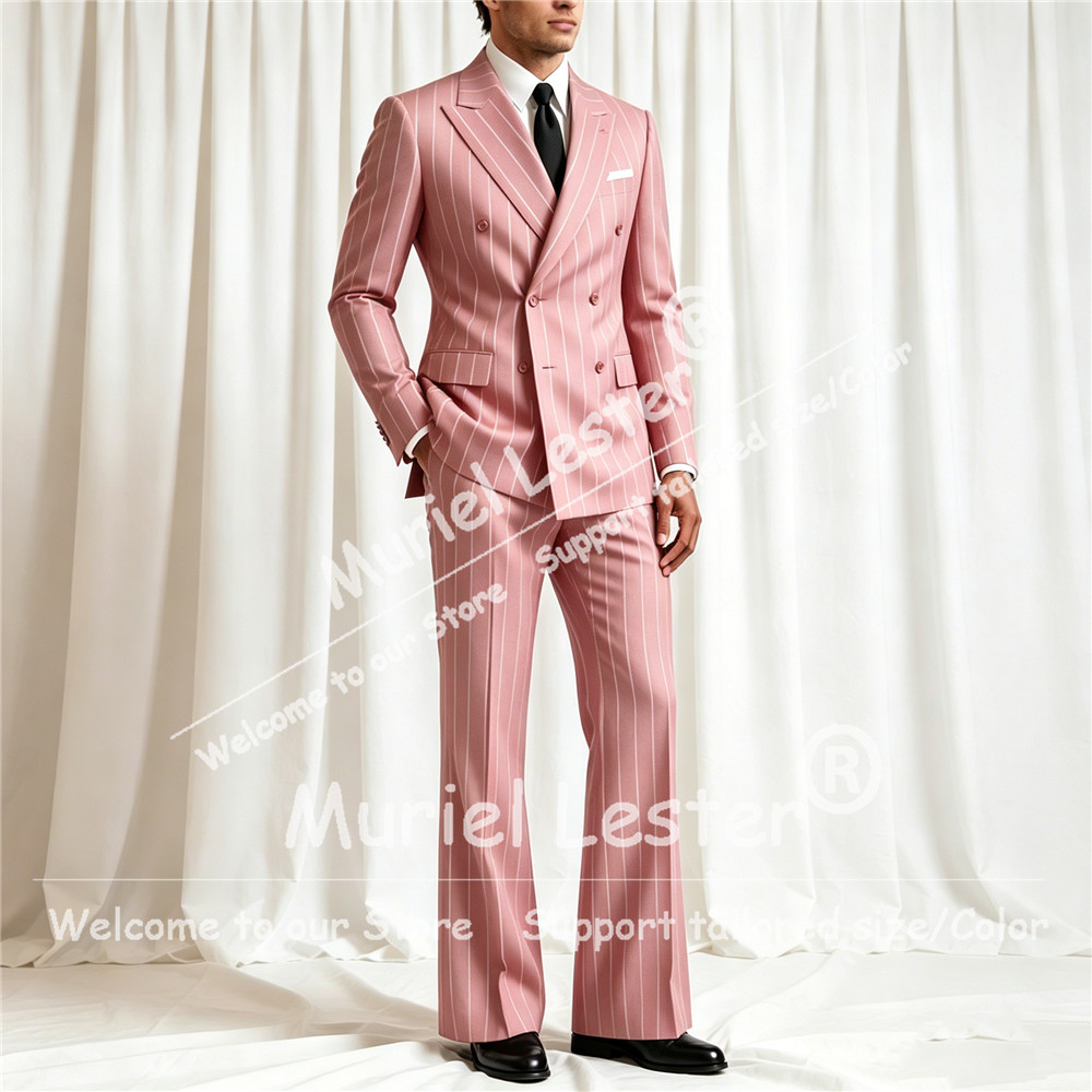 Elegant Stripes Suit Men 2 Pie - Men'S Style Formal Wear ulasan dan harga