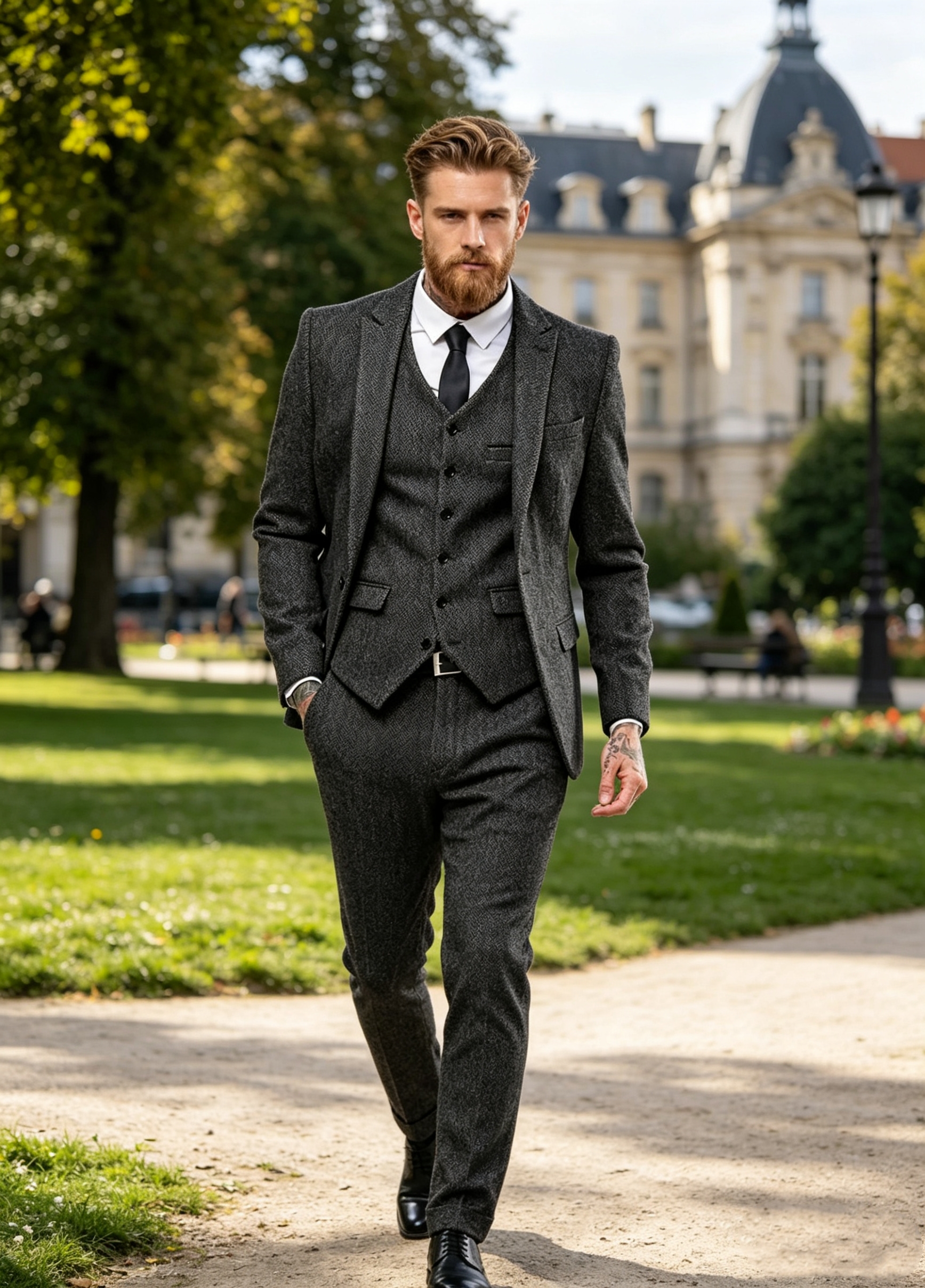 Dark Brown Wool Tweed Winter S - Men Formal Wear Coat ulasan dan harga