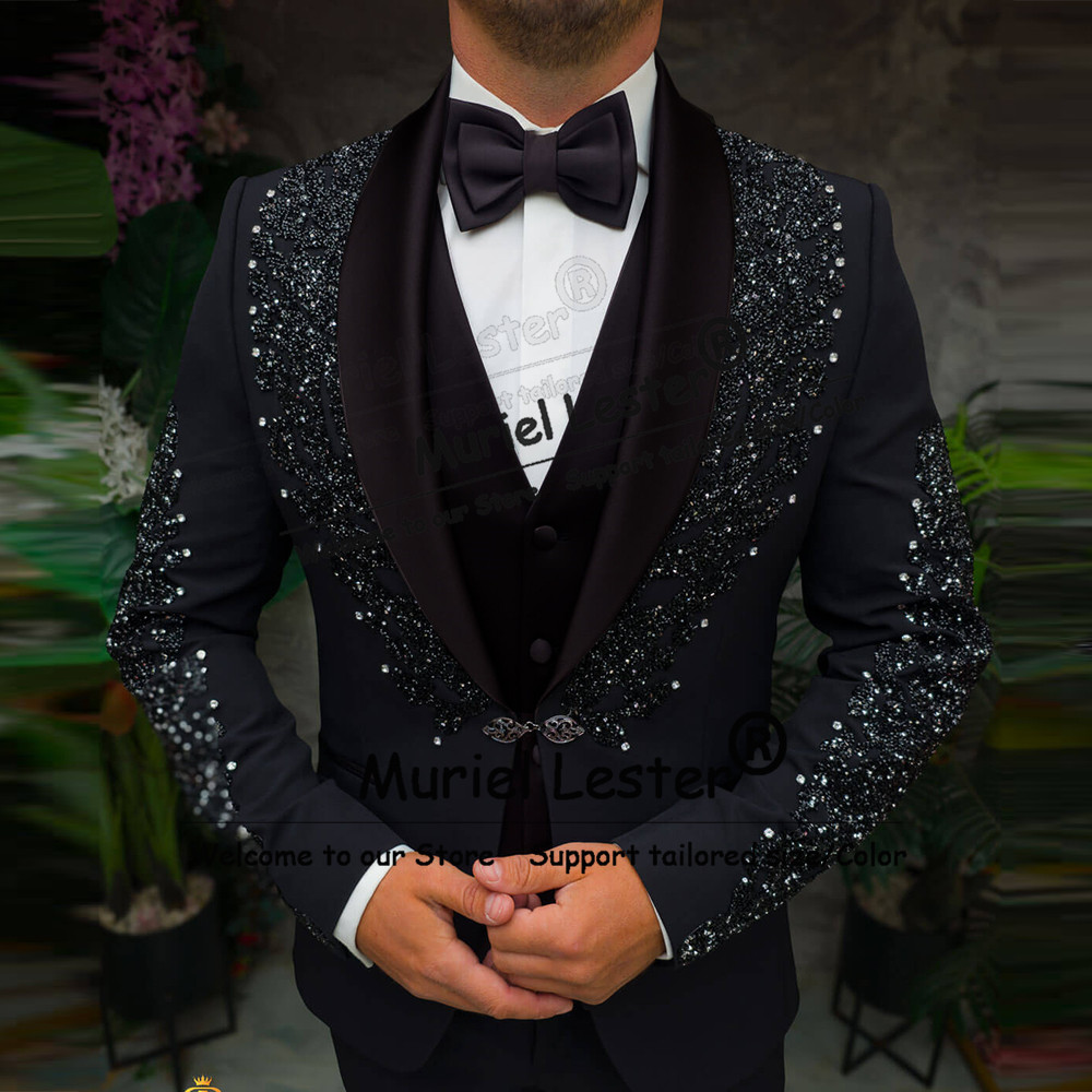 Sparkly Crystals Beaded Suits  - Men'S Style Formal Wear ulasan dan harga