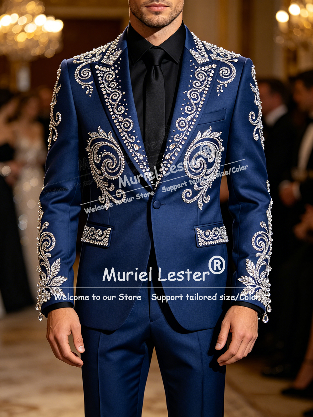 Glitter Jewelry Beading Suit M - Men Formal Wear Outfits ulasan dan harga
