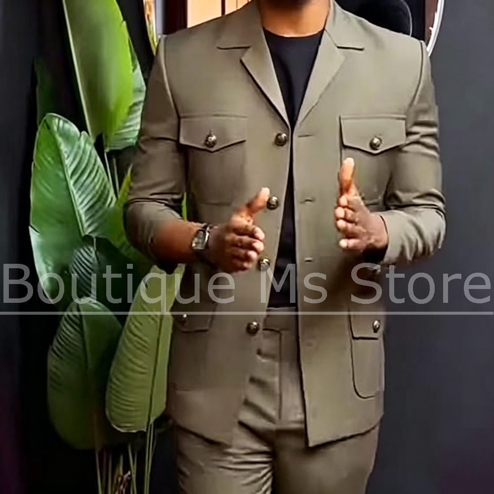Men Safari Suit Two Piece Set  - Men Formal Wear Outfits ulasan dan harga