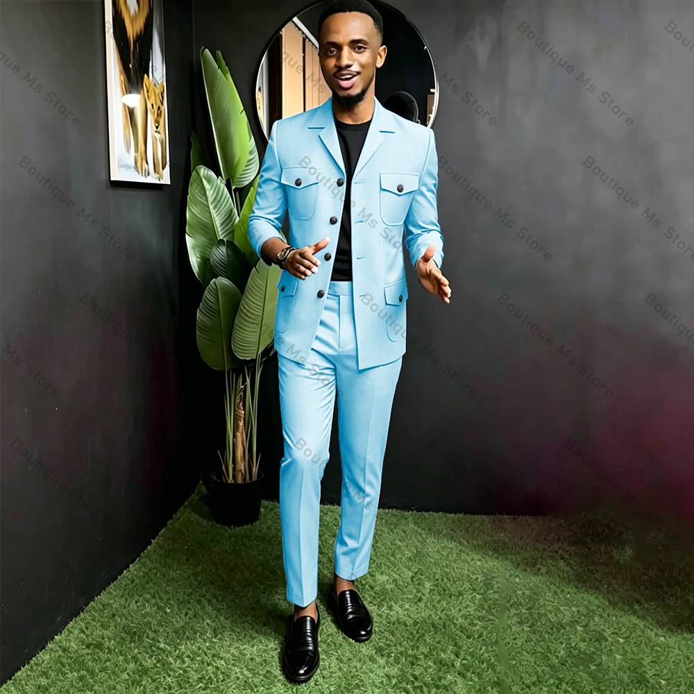 Men Safari Suit Two Piece Set  - Men Formal Wear Outfits ulasan dan harga