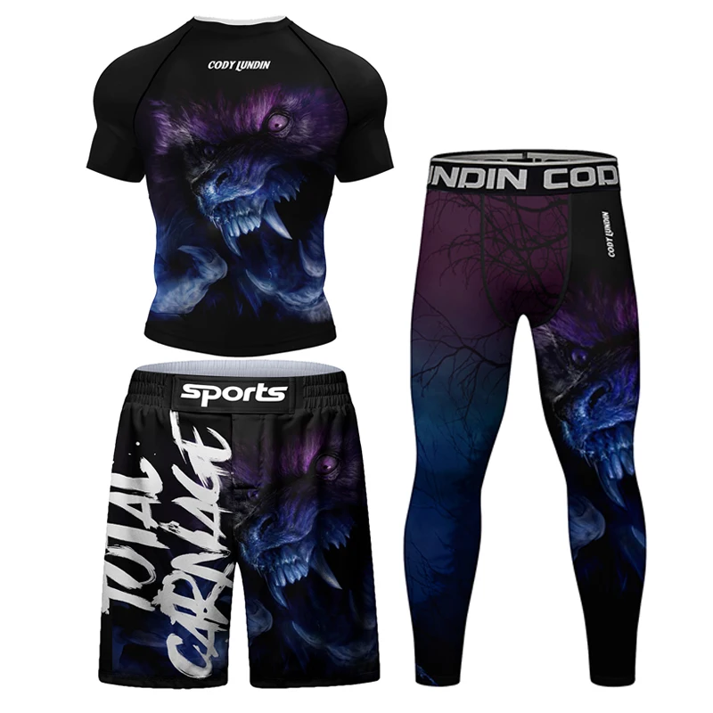New Men MMA T shirt+Pant Boxin - Men Formal Wear Outfits ulasan dan harga
