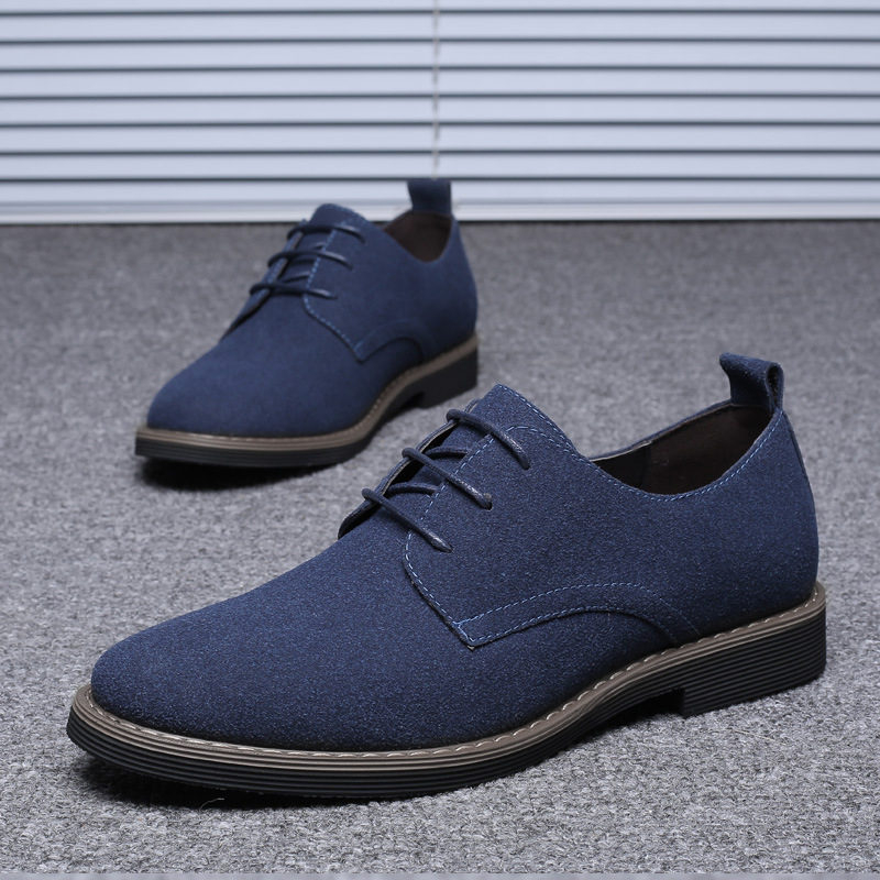 Mens Navy Blue Suede Leather O - Formal Men Daily Wear Footwear ulasan dan harga